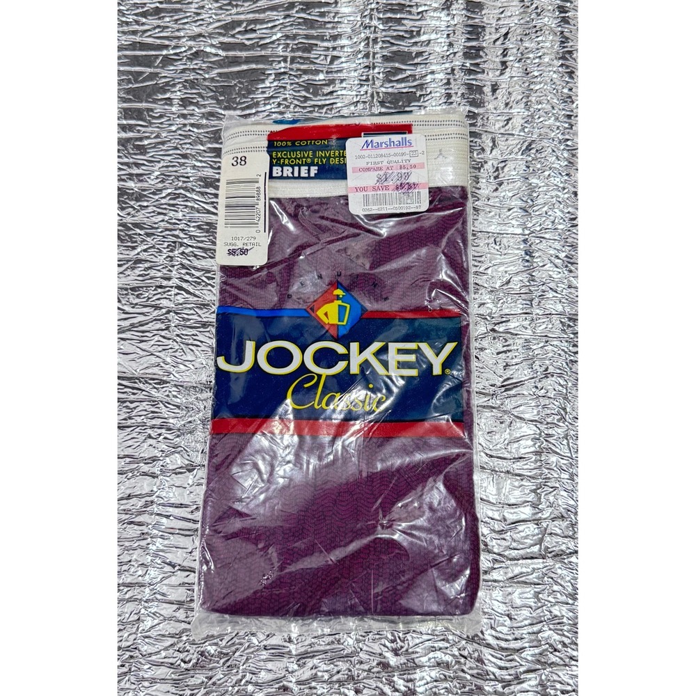 Vintage Jockey Classic Briefs Mens 38 Purple Y-Front Fly 100% Cotton Made in USA